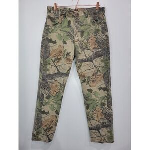 Duxbak Mens Realtree Camo Hunting Pants Straight Leg Cotton Denim 35x32